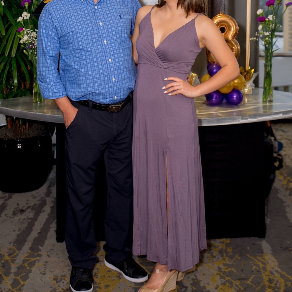 Lulu's purple midi dress